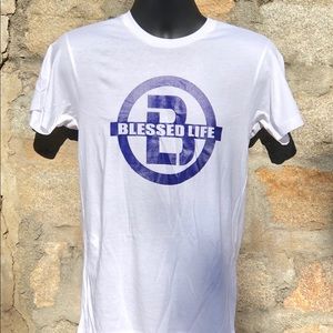 Blessed Life Blue and white Logo Unisex Tee